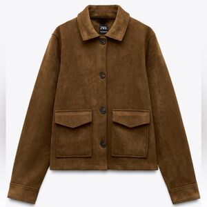 Zara Jacket sutede effect fabric 🤎
